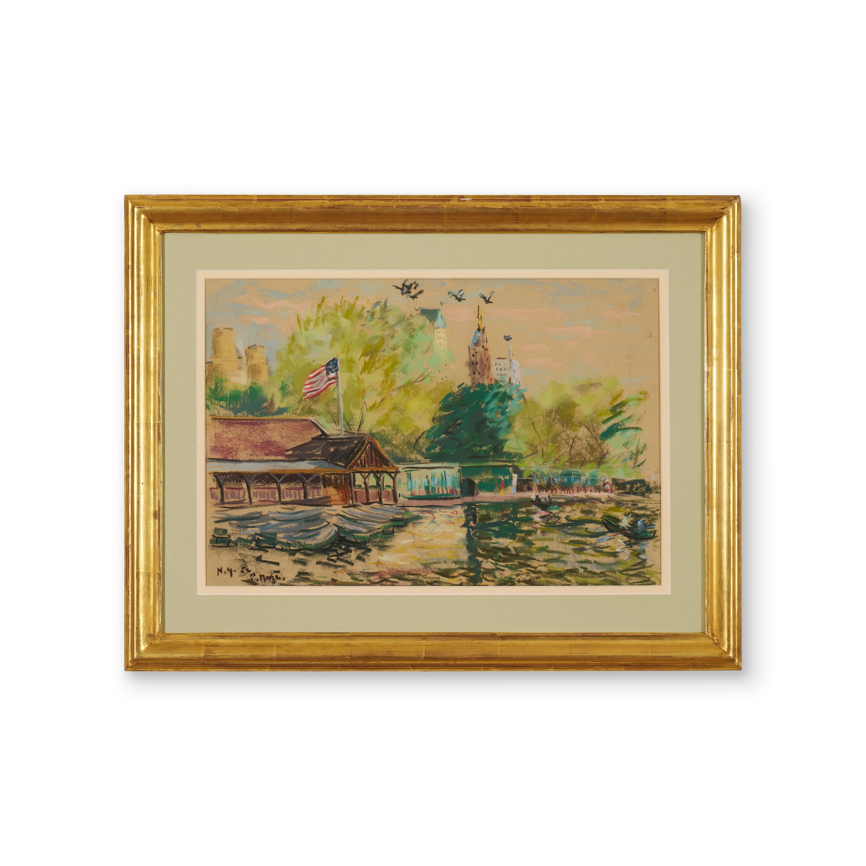 Paul Maze | The Boating Lake, Central Park (1952) | MutualArt