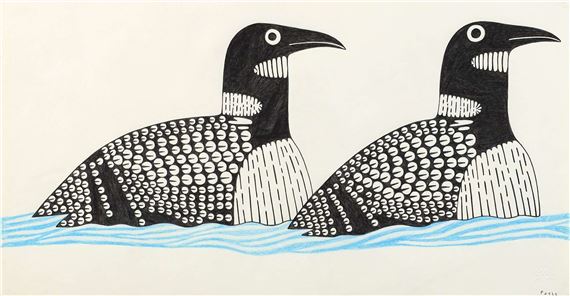 Kenojuak Ashevak | TWO LOONS | MutualArt