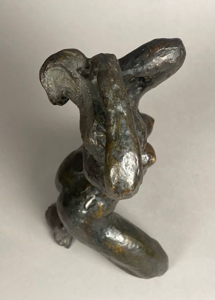 Francois Cacheux | Nude on her knees styling her hair | MutualArt