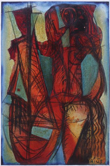 Wolfgang Gorius | Berittener, Öl auf Holzplatte (1954 - 1955) | MutualArt