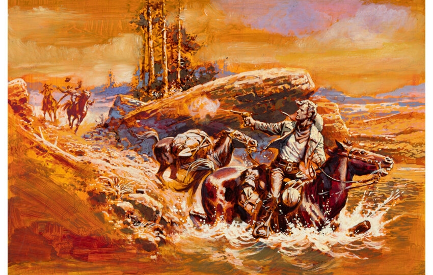 Luis Dominguez | River Riding Gun Slinger | MutualArt