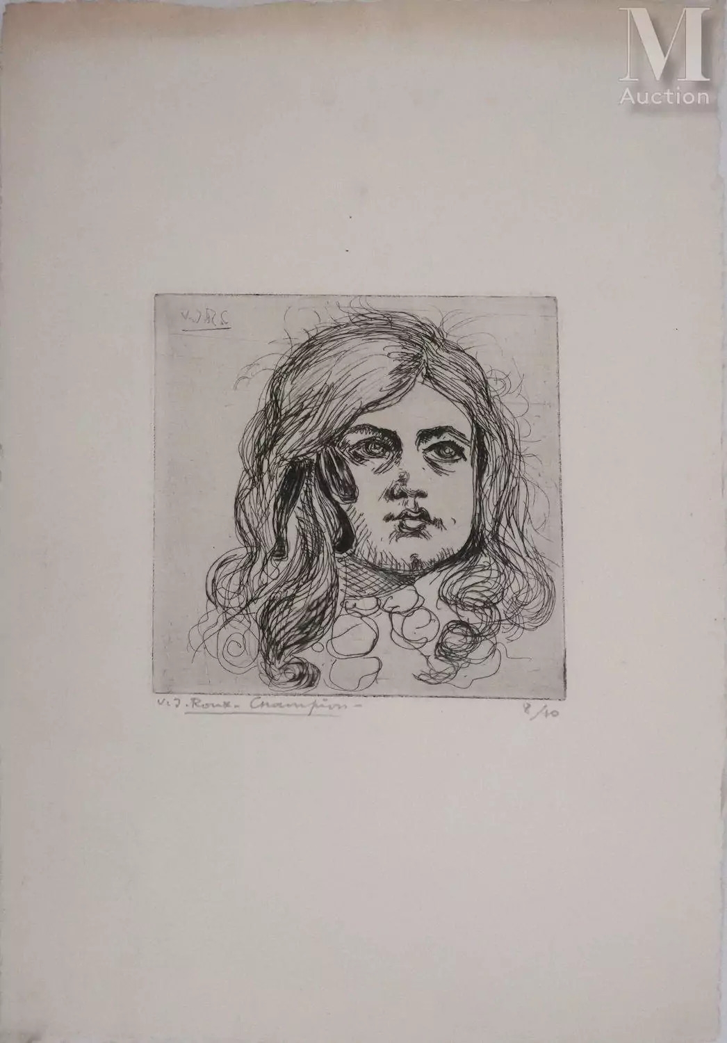 Joseph Victor Roux-Champion | La jeune fille aux cheveux ondulés ...