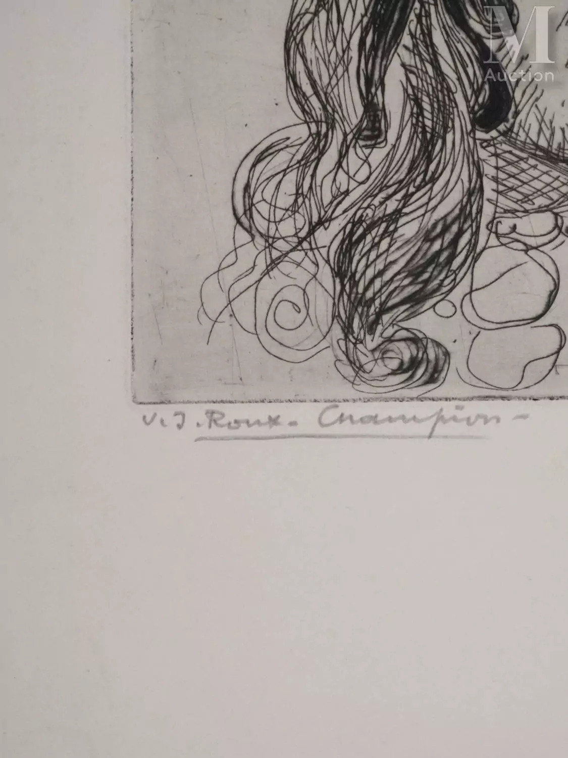 Joseph Victor Roux-Champion | La jeune fille aux cheveux ondulés ...
