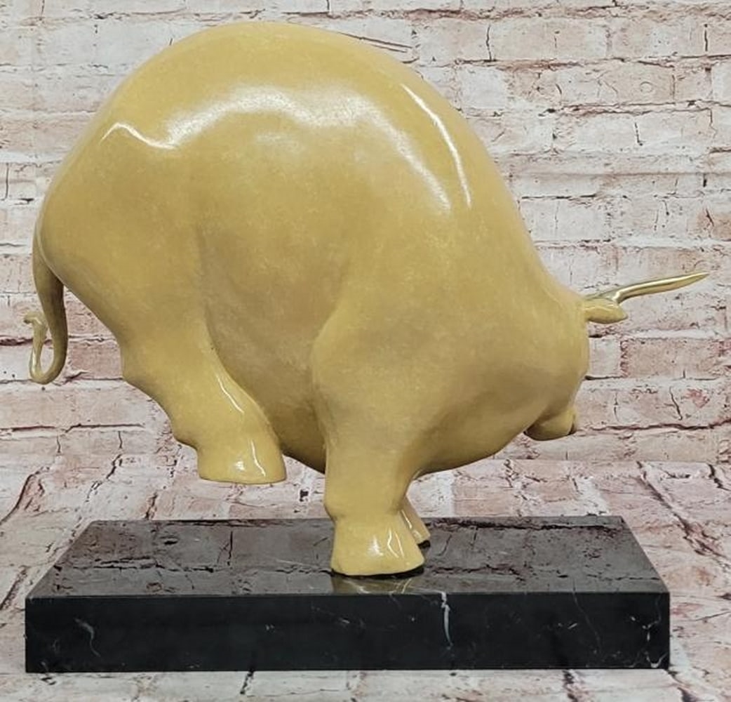 Fernando Botero | Abstract Kicking Bull in Beige Patina | MutualArt