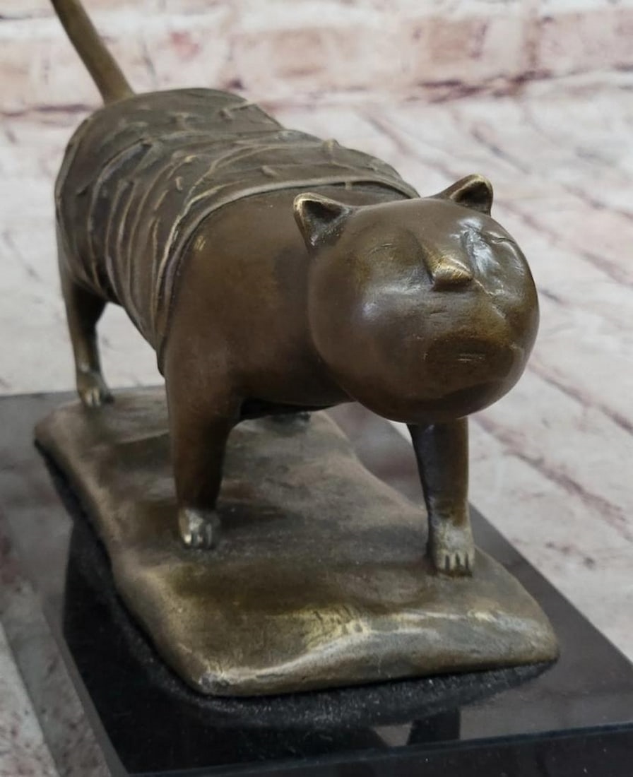 Fernando Botero | Abstract Stray Cat Inspired Bronze Statue | MutualArt
