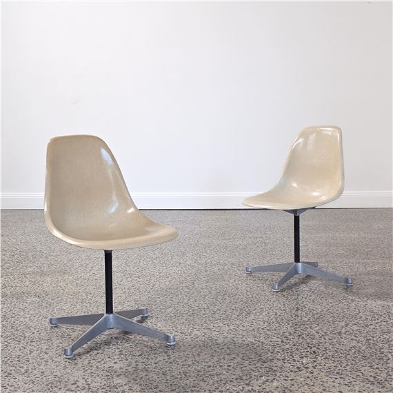 Early Eames by Herman Miller pair of cast aluminum & moulded fiberglass chairs - Herman Miller