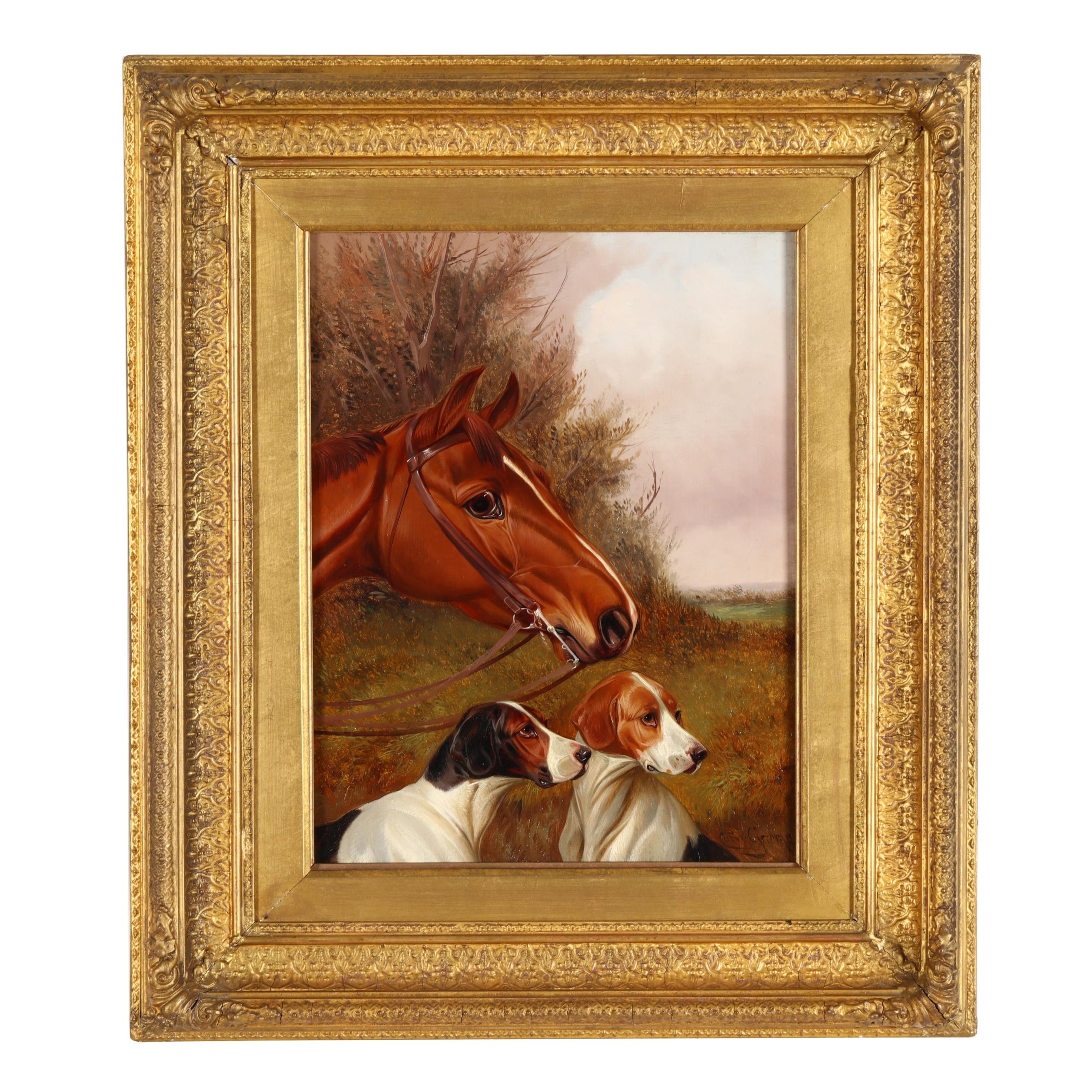 Colin Graeme Roe | A Horse and Two Hounds | MutualArt