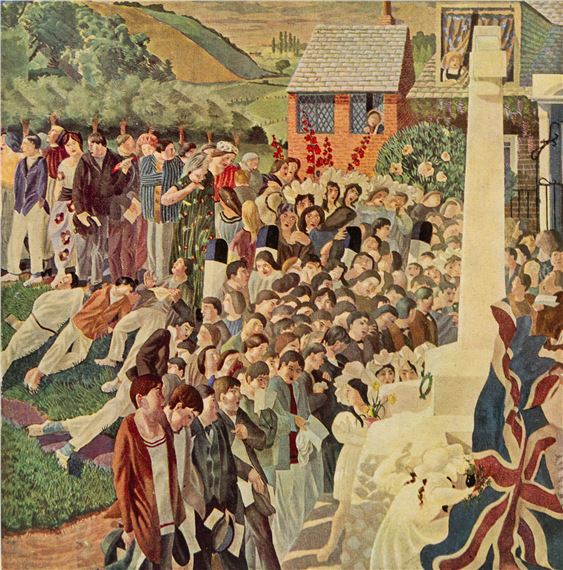 Stanley Spencer | Unveiling Cookham War Memorial (1951) | MutualArt