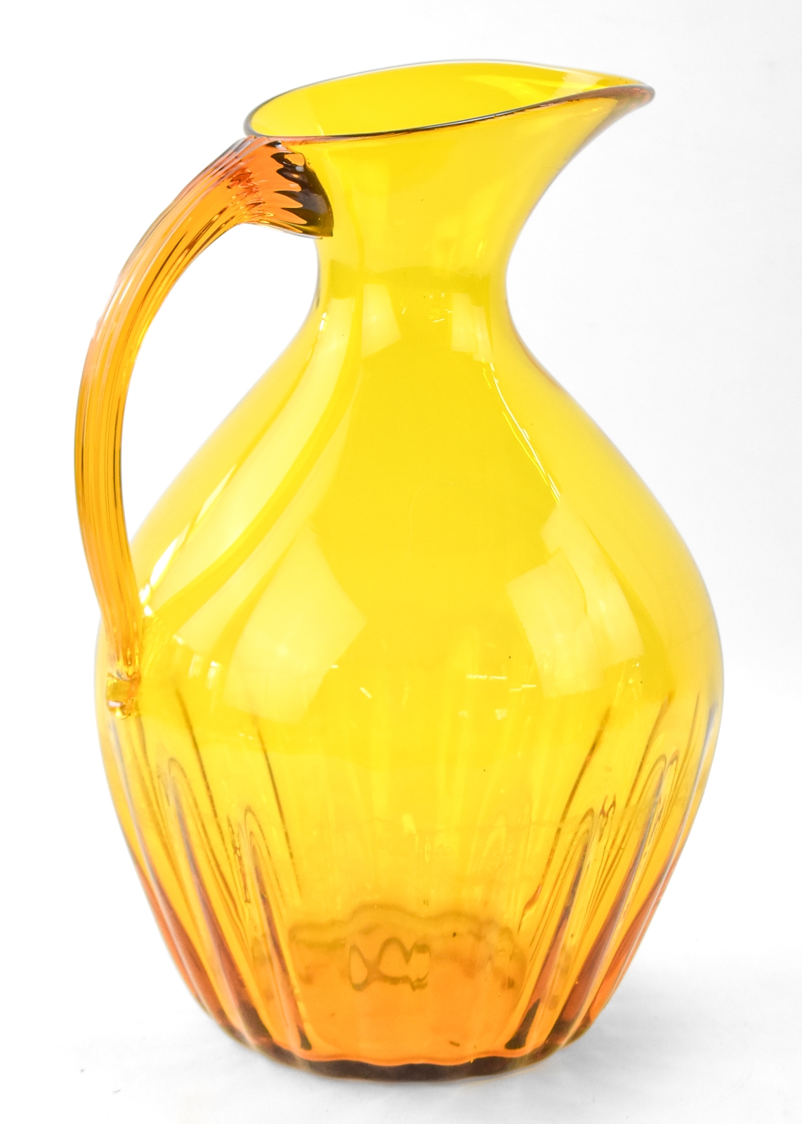 Winslow Anderson | MID-CENTURY BLENKO GLASS OPTIC YELLOW PITCHER ...
