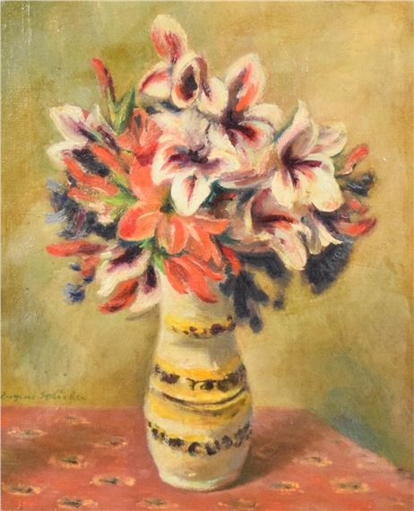 Gladioli in Cream Vase - Eugene Edward Speicher