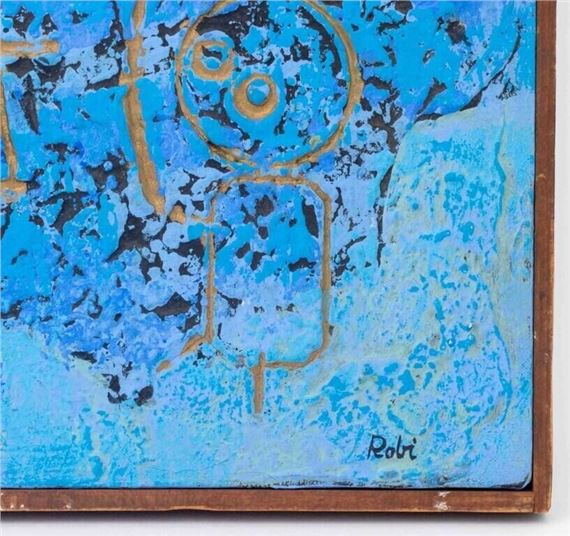 Al Robi | Three Girls Playing Jump Rope on a Blue Ground | MutualArt
