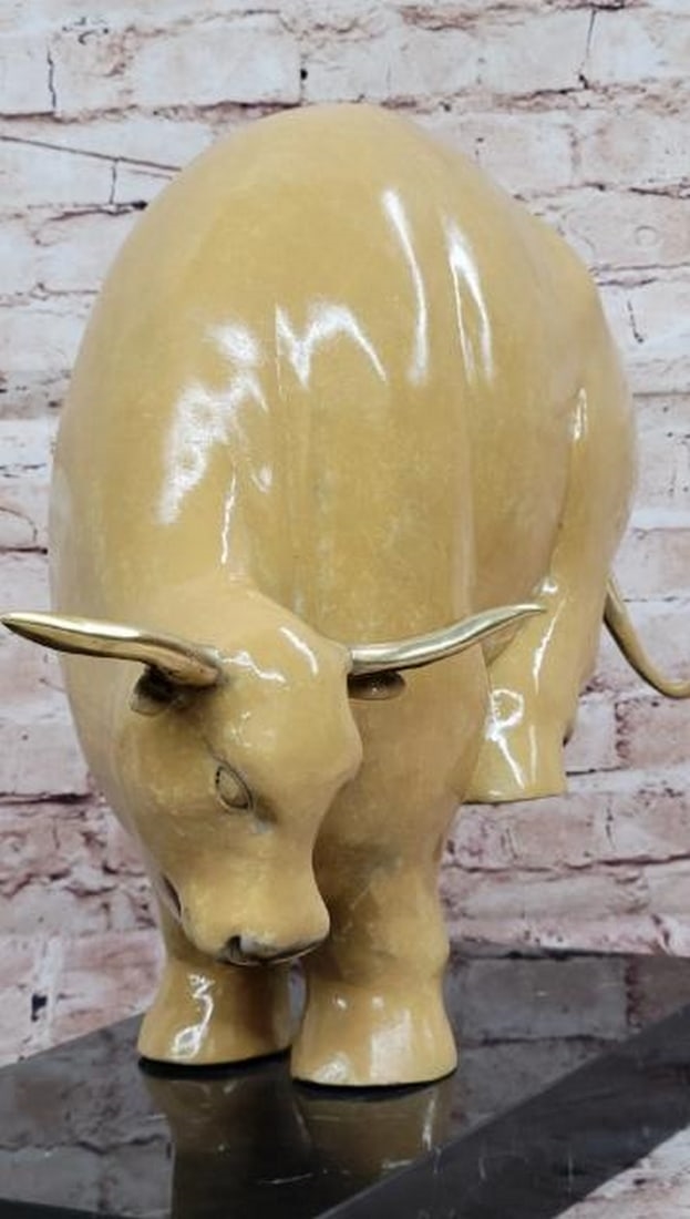 Fernando Botero | Abstract Kicking Bull in Beige Patina | MutualArt