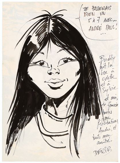 Derib | Buddy Longway, illustration au pinceau à l'encre de Chine ...