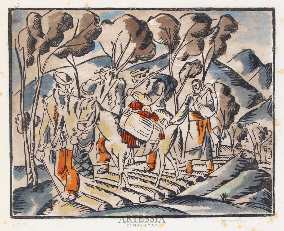 Wacław Wąsowicz | Huculi na drodze (1942) | MutualArt