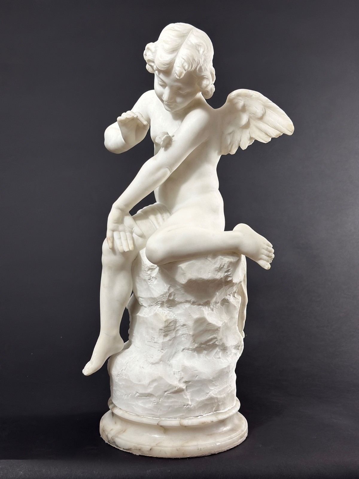 Gugliemo Pugi | Antique Angel of Love Butterfly Psyche Plaster Statue ...