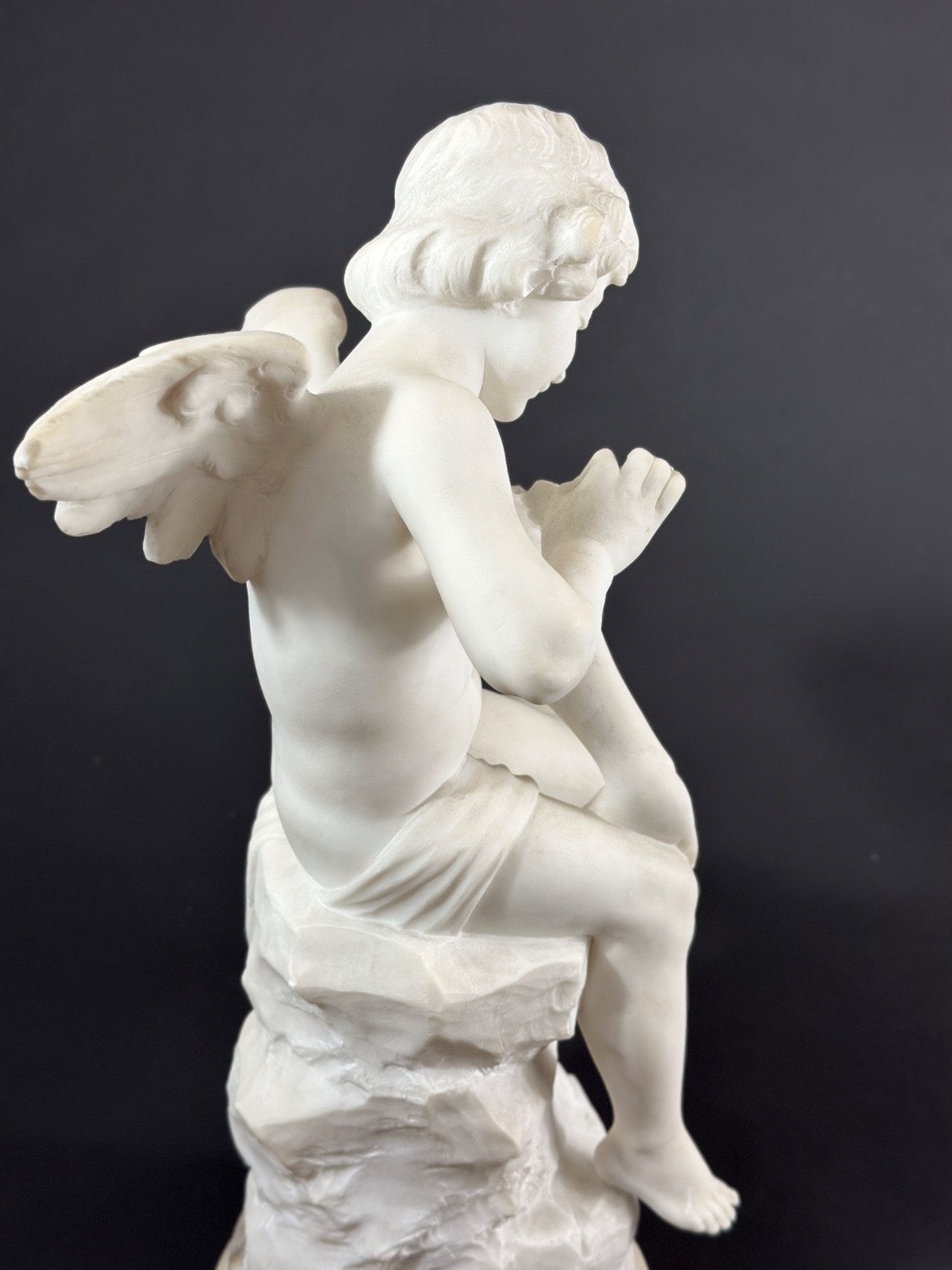 Gugliemo Pugi | Antique Angel of Love Butterfly Psyche Plaster Statue ...