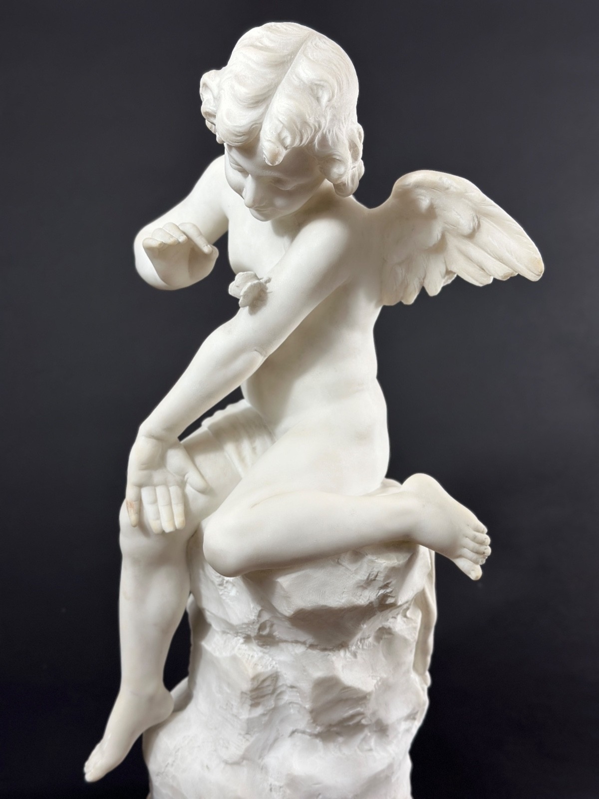 Gugliemo Pugi | Antique Angel of Love Butterfly Psyche Plaster Statue ...