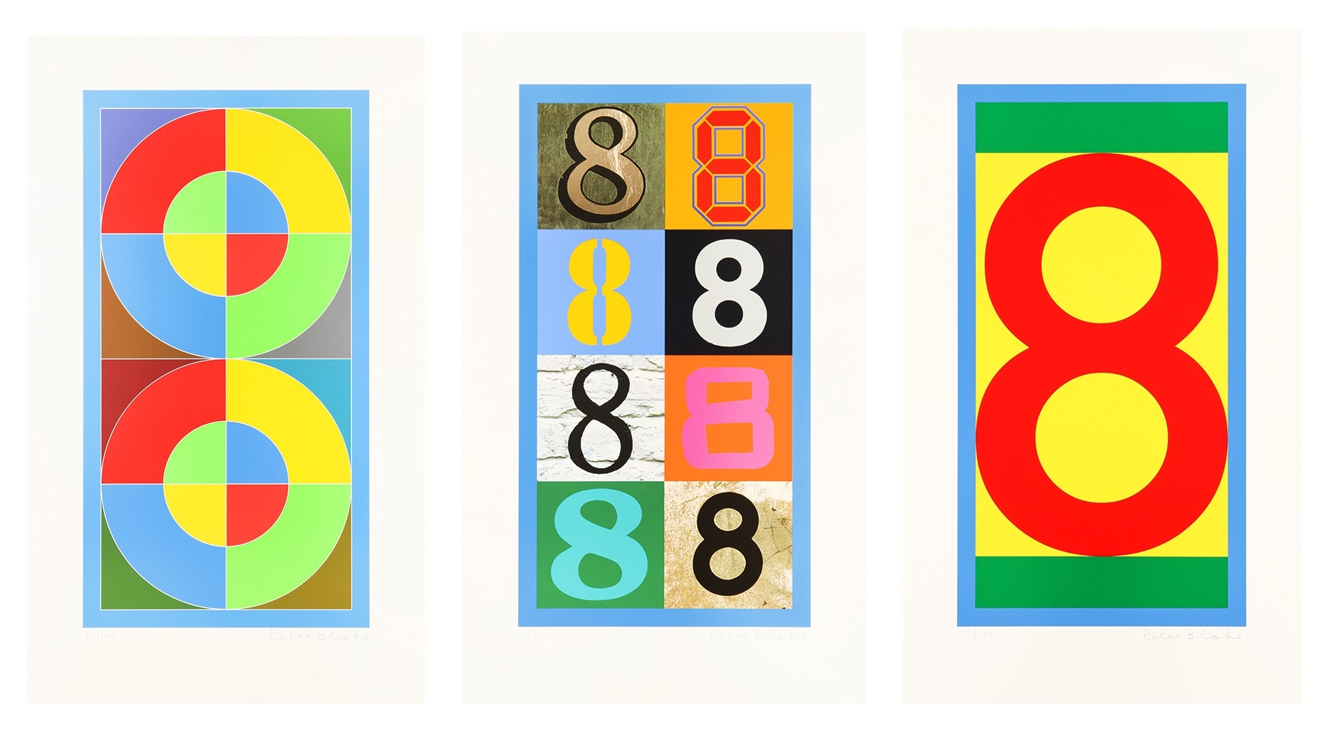 Peter Blake | Number 8 (three prints) (2013) | MutualArt