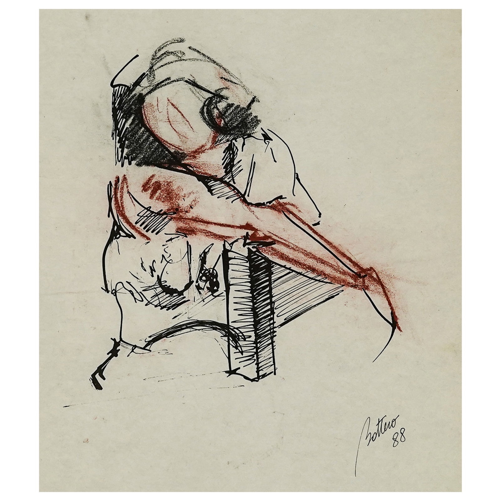 Daniel Bottero | Mixed Media Drawing (1988) | MutualArt