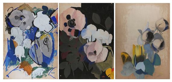 Bernard Lorjou | Triptych - Still life with flowers (27) | MutualArt