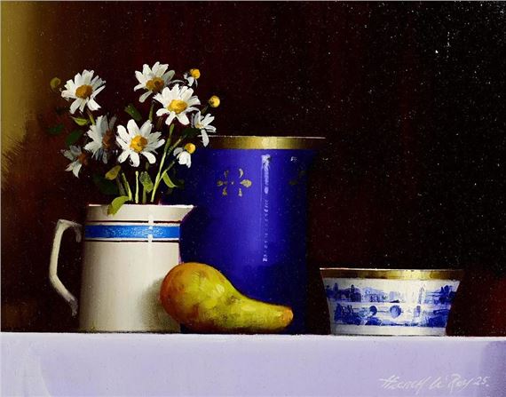 Blue Jug with Pear (2025) - David French le Roy
