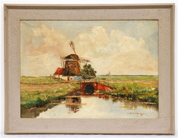 Continental School | LANDSCAPE WITH WINDMILL | MutualArt