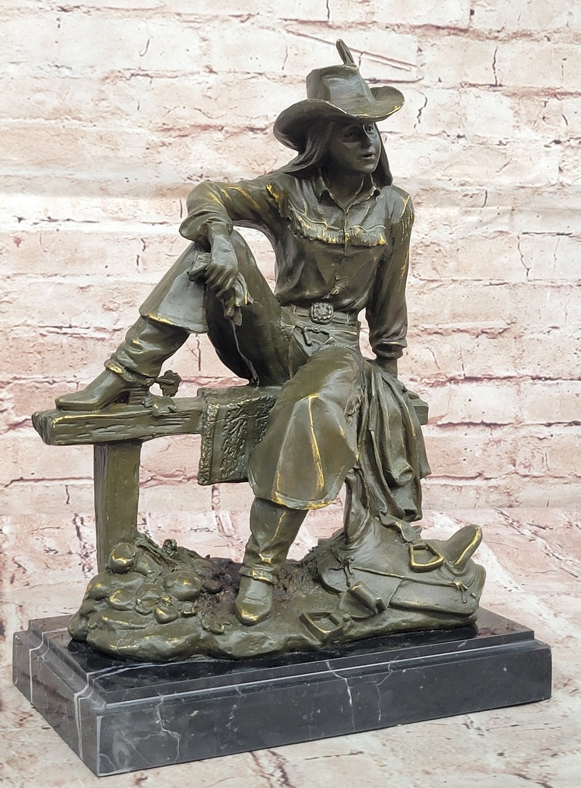 Kamiko | Cowboy Bronze Sculpture Statue Rustic Home Accent Western ...