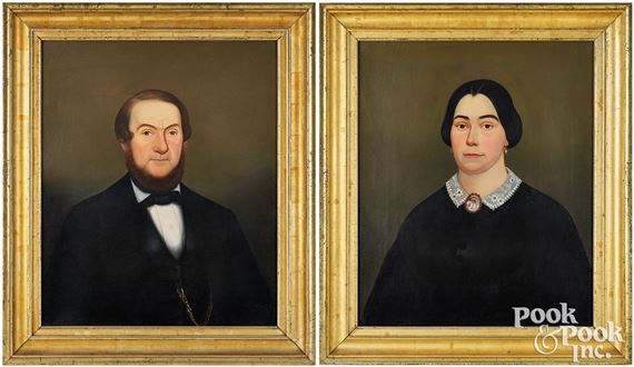 Pair of American oil on canvas portraits of a husband and wife - William W. Kennedy