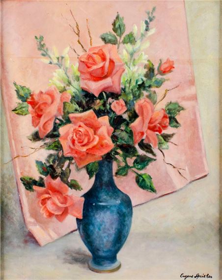 Still Life with Vase of Roses - Eugene Edward Speicher