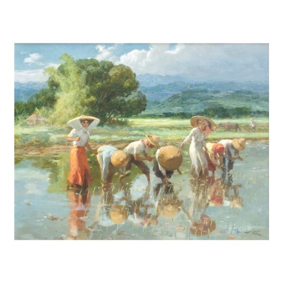 Fernando Amorsolo | Planting Rice (1947) | MutualArt