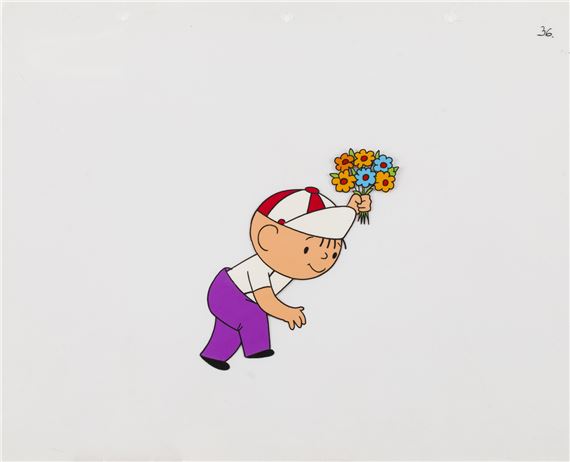 Bolek i Lolek - Lolek z bukietem, folia animacyjna - Wladyslaw Nehrebecki