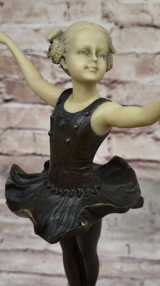 F. Preiss | Young Ballerina Dancer on Marble Base Inspired Bronze ...