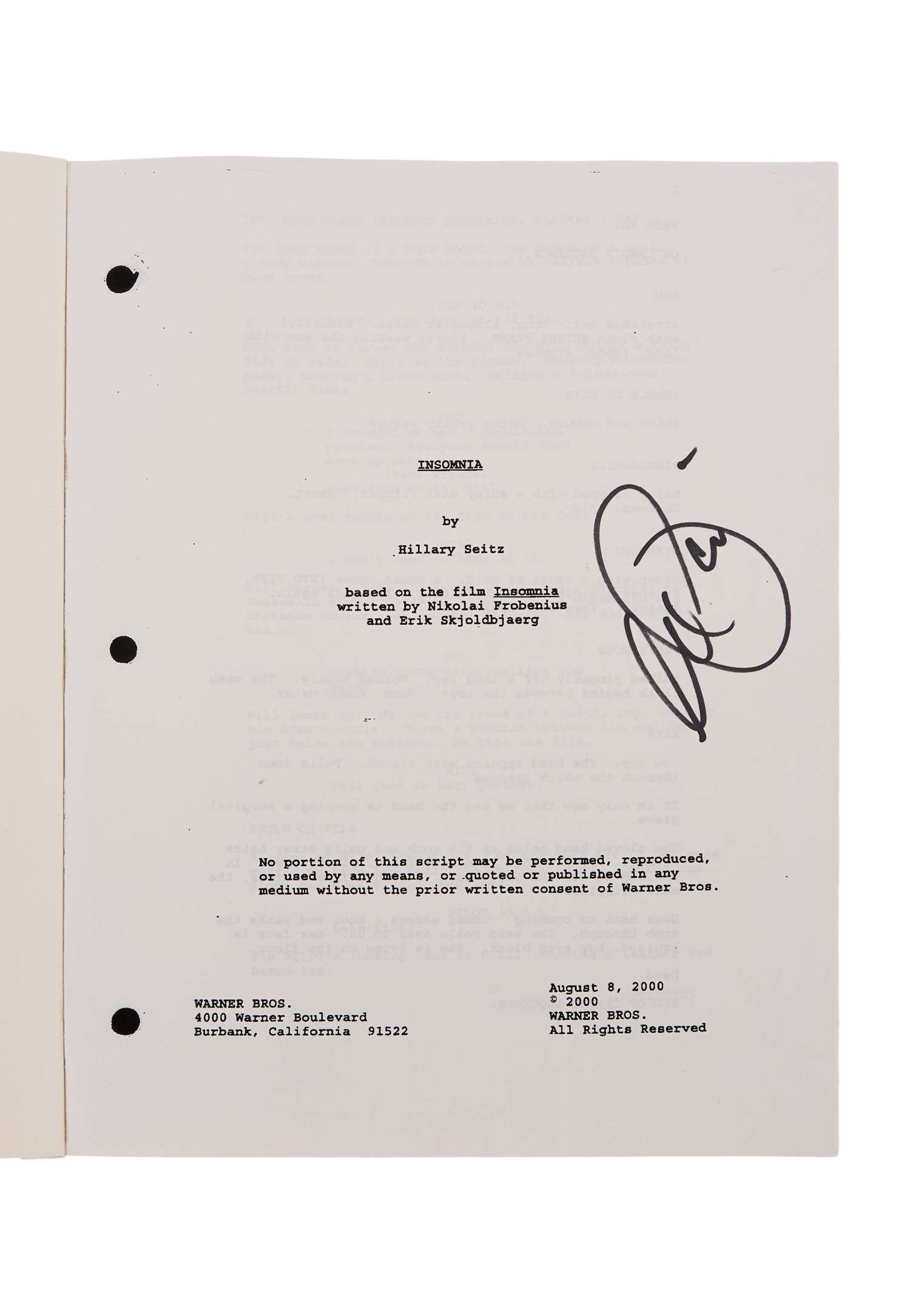 Al Pacino | Insomnia Screenplays (2000) | MutualArt