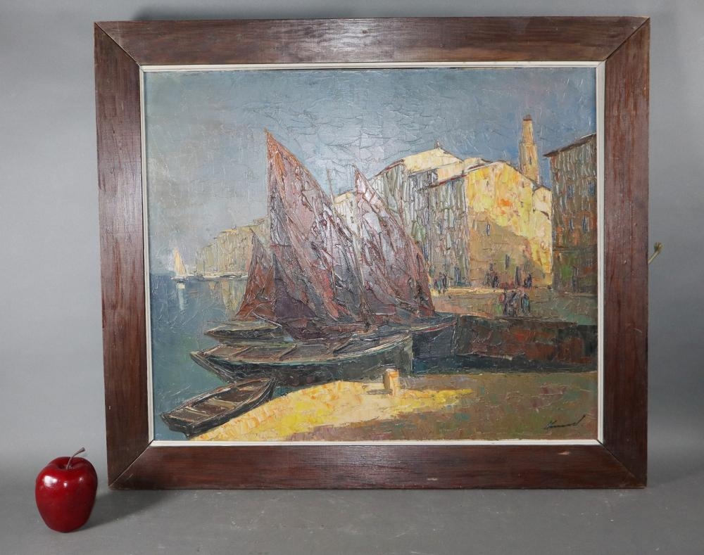 Ed French | French impressionist style oil on canvas depicting boats ...