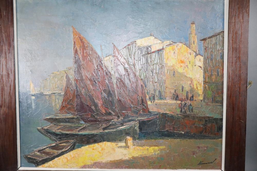 Ed French | French impressionist style oil on canvas depicting boats ...