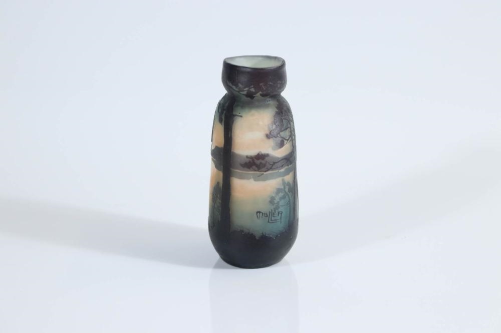 Muller Freres | FRENCH ART NOUVEAU CAMEO GLASS LANDSCAPE VASE (early ...