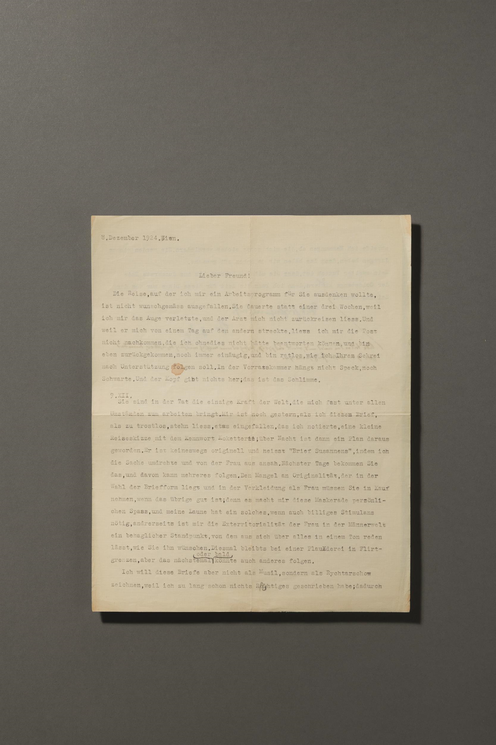 Roberta Musi | Typewritten letter signed (1924) | MutualArt