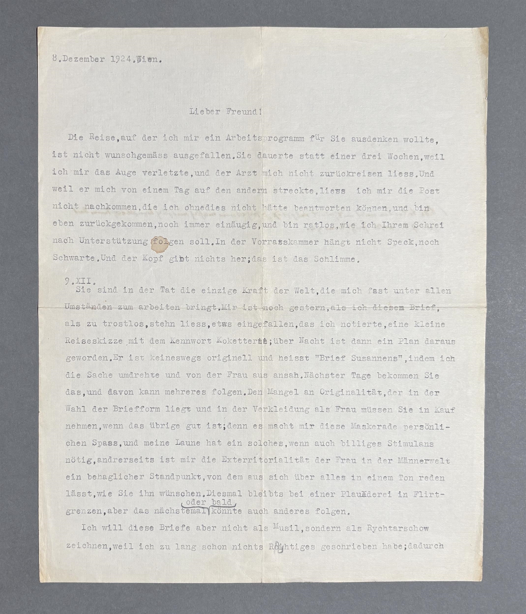 Roberta Musi | Typewritten letter signed (1924) | MutualArt