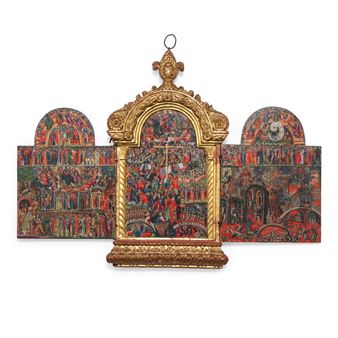 The Spada Triptych: The Last Judgment; The Resurrection with Passion Scenes; "In Thee Rejoiceth"; View of the Monastery of Saint Catherine on Mount Sinai with Scenes from Exodus