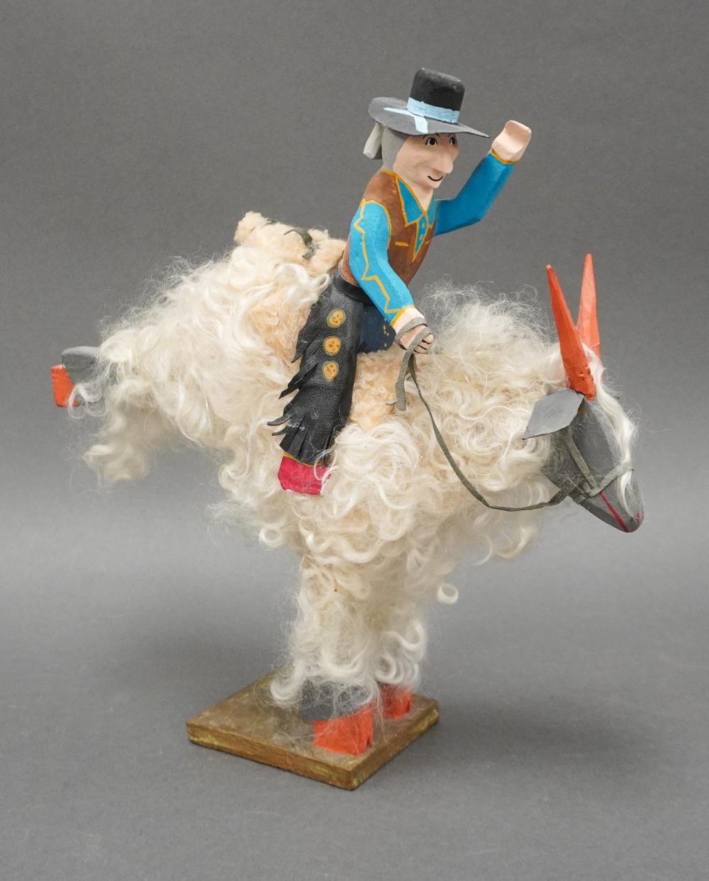 Delbert Buck | Navajo Folk Art Wood and Wool Sculpture of a Bucking ...