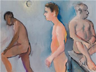 Installation view of Patrick Angus exhibition at Galerie Thomas Fuchs.