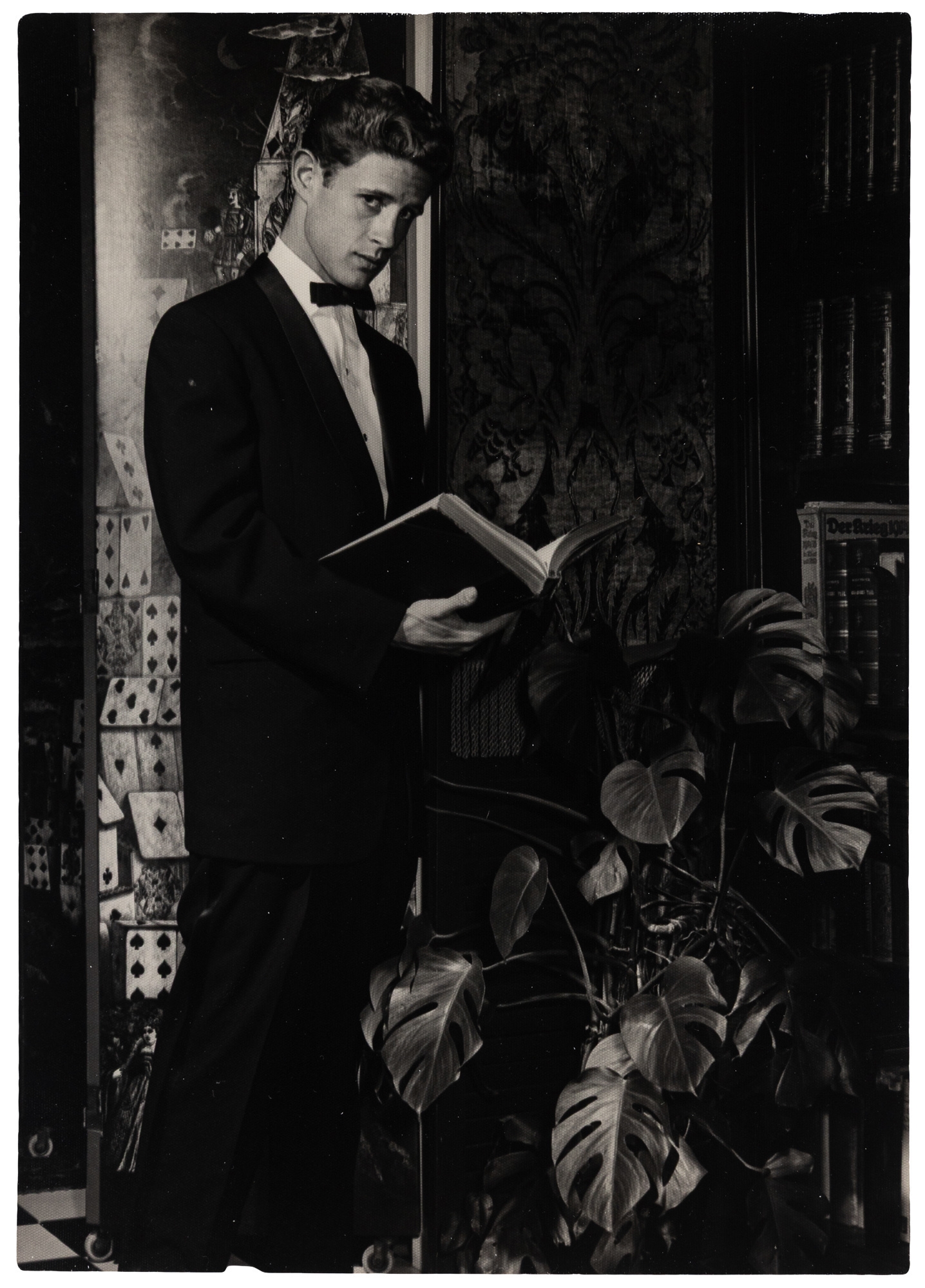 Bruce of Los Angeles | Photograph of man in tux, reading (1965) | MutualArt