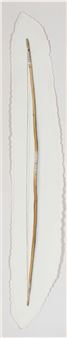 A minimalist composition featuring a single bow against a plain background.