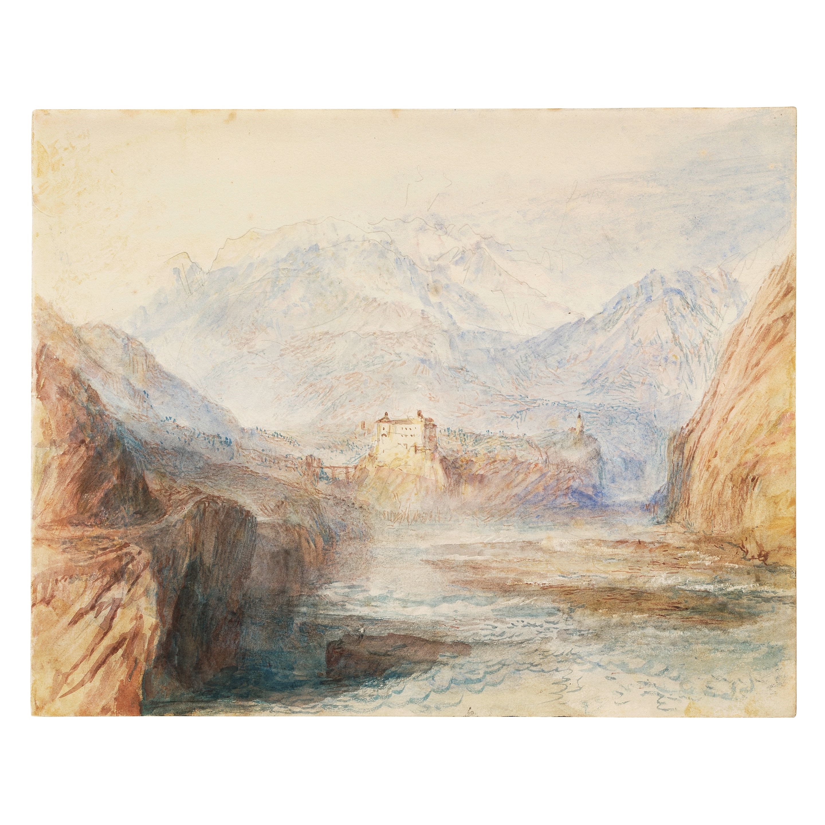 Joseph Mallord William Turner | Schloss Rhäzüns, Distant View, the ...