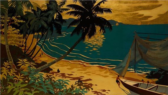 Thanh Lêy | Thanh Lê, Vietnam (20th) Vertical lacquer panel