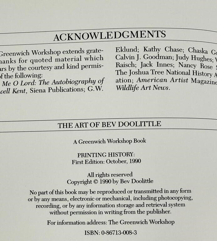 Bev Doolittle | The Art of Bev Doolittle (1990) | MutualArt