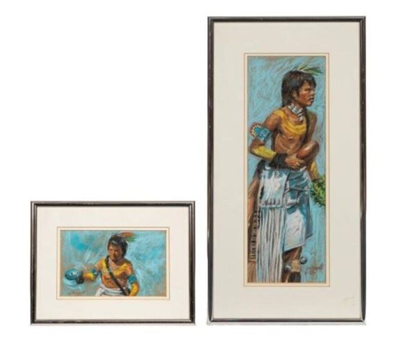 Native American Pastel Drawings - Gary Bennett