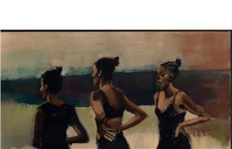 Installation view of Lynette Yiadom-Boakye exhibition at Nasher Museum of Art at Duke University.