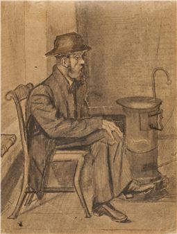 Vieux se chauffant