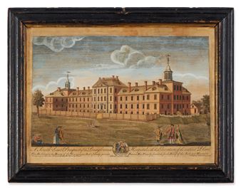 A South-East Prospect of the Pennsylvania Hospital, with the Elevation of the Intended Plan - American School, 18th Century